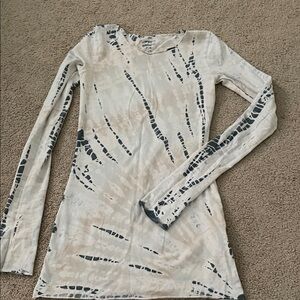 Hard Tail Cream and Black Tie-Dye Long Sleeve Tee